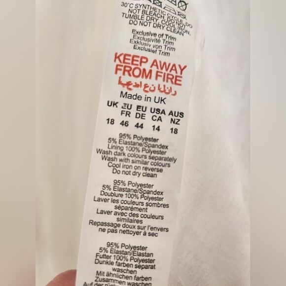 NWT PrettyLittleThings 14 WhiteTexturedLinedZipper TieWaistWrap WomenMidi Skirt - Picture 4 of 11